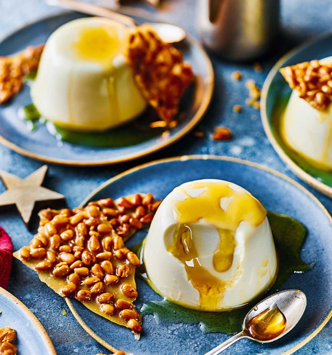 Pine honey panna cotta