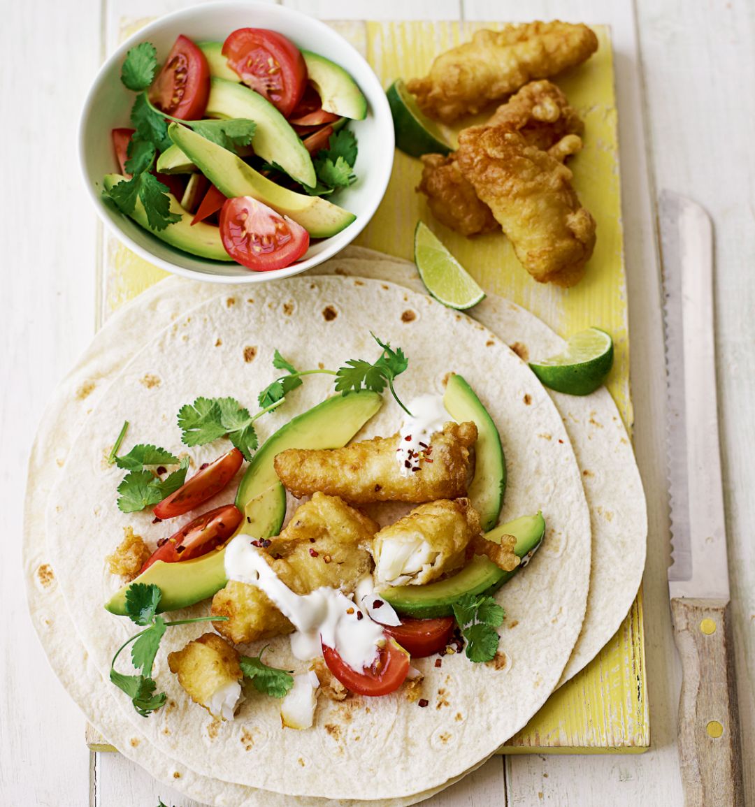 Crispy cod burritos 