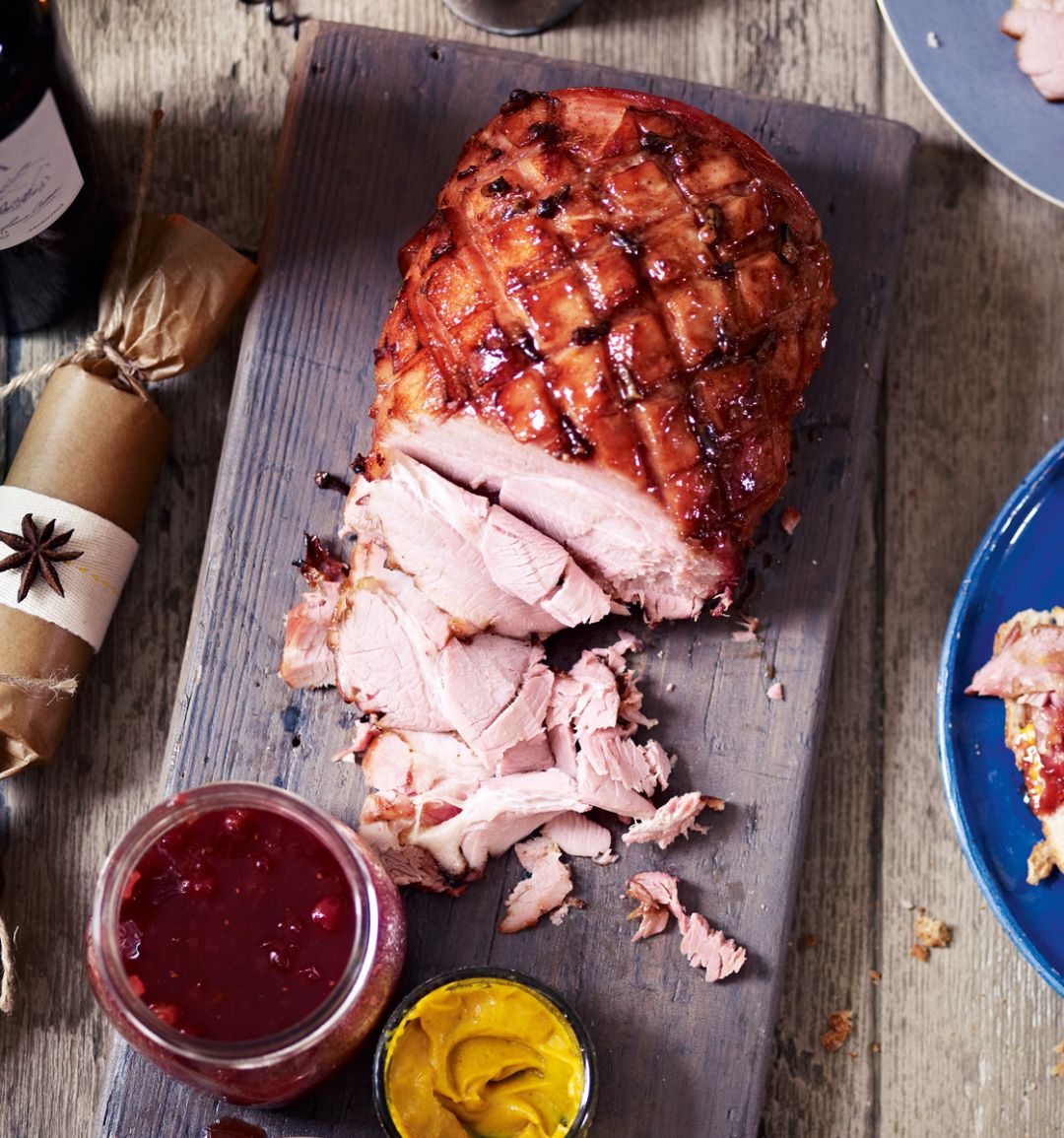 Spiced gammon cooked in cider