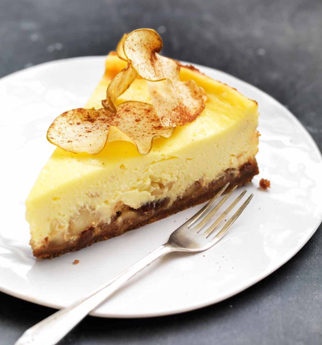Baked Bramley apple cheesecake