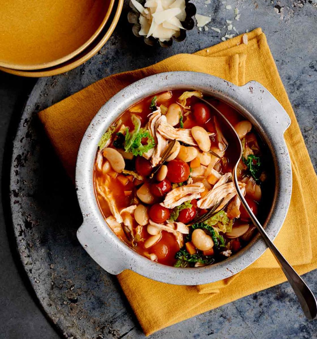 Fast chicken, butter bean and tomato stew 