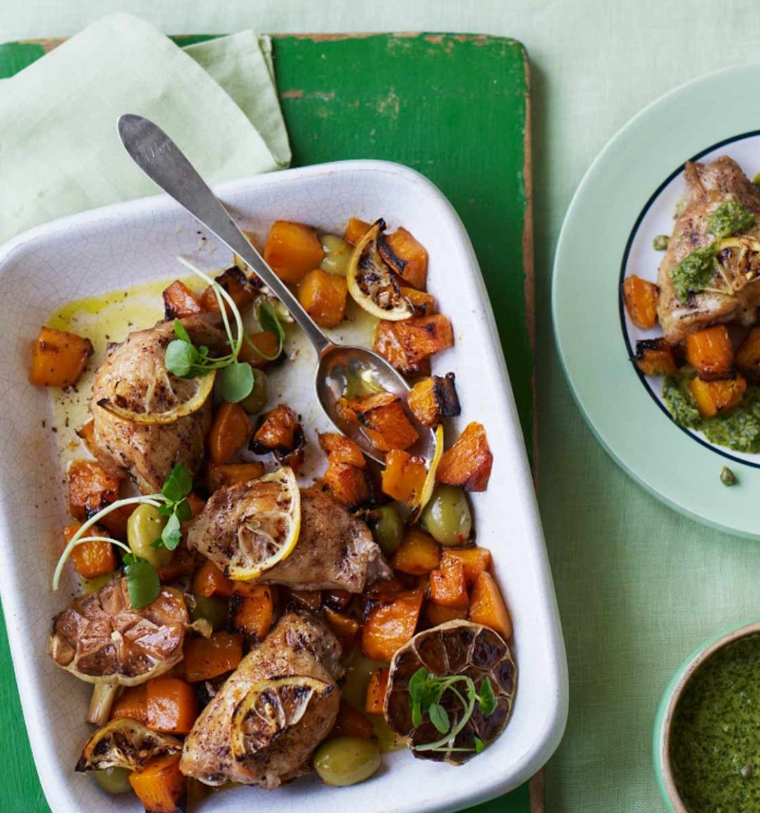 Sticky sumac chicken with watercress salsa