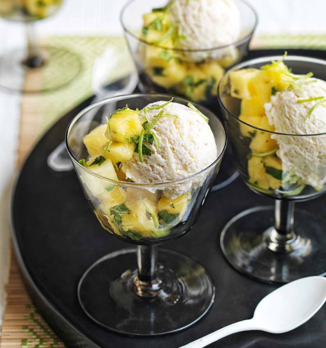 Cheat’s lime, coconut and rum ice cream 