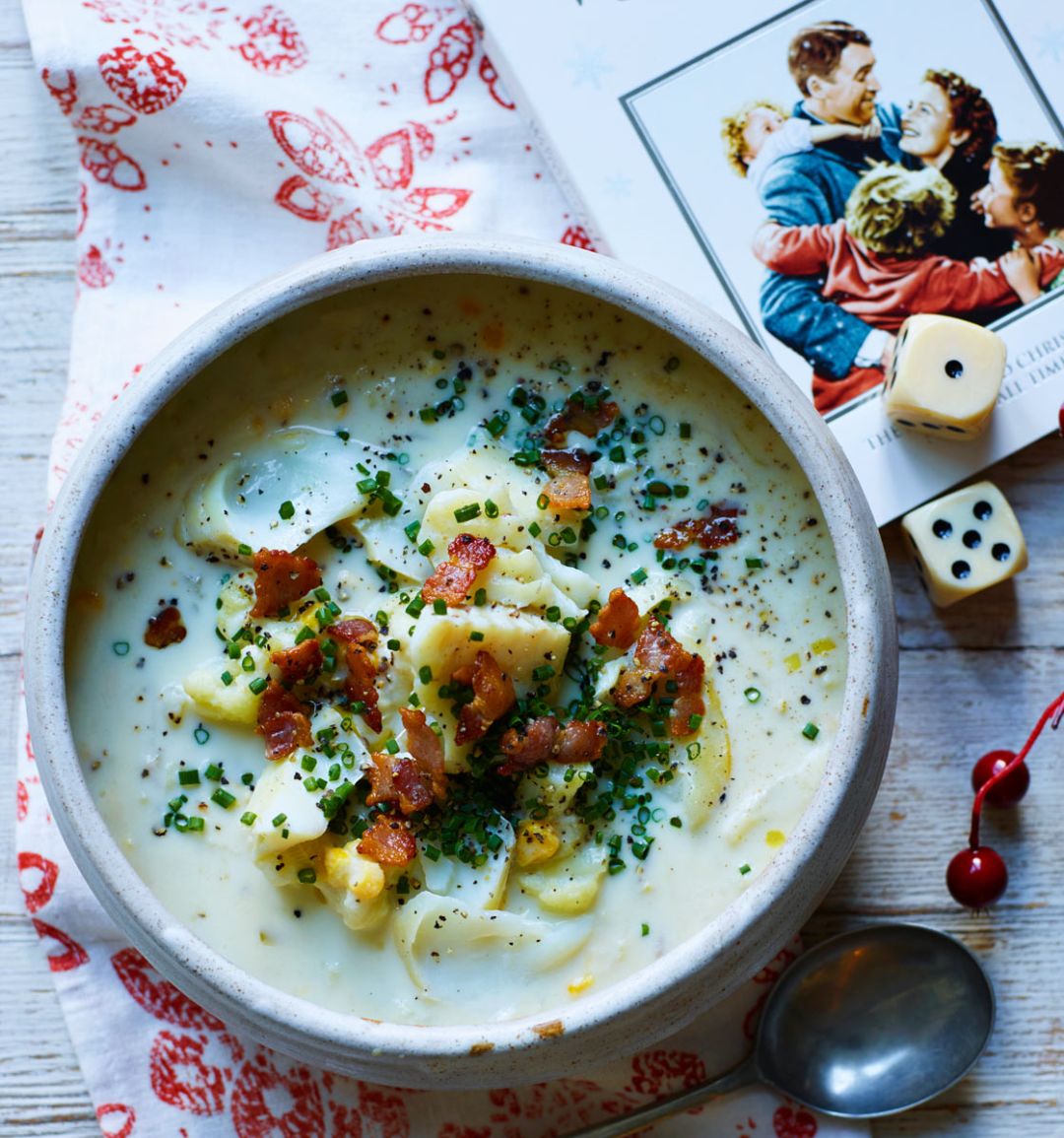 Quick smoked haddock and cauliflower chowder