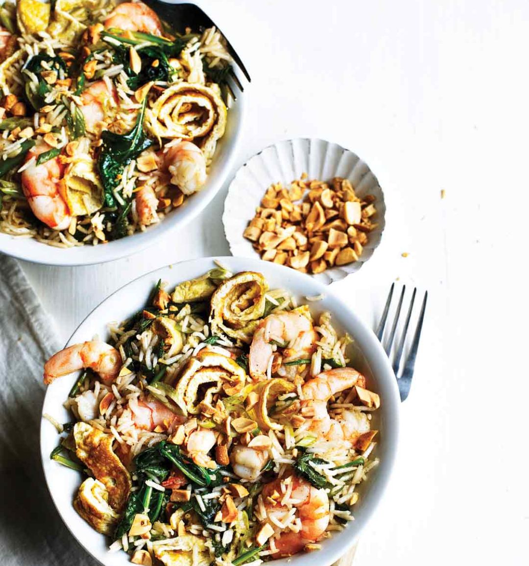 Prawn & spinach egg-fried rice