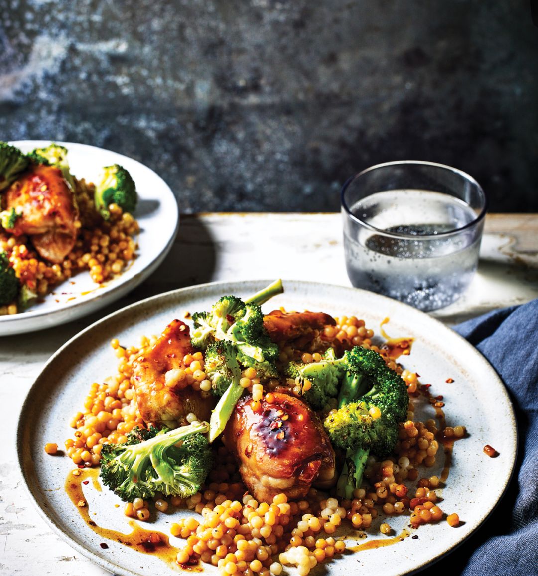 Sweet orange chicken with broccoli