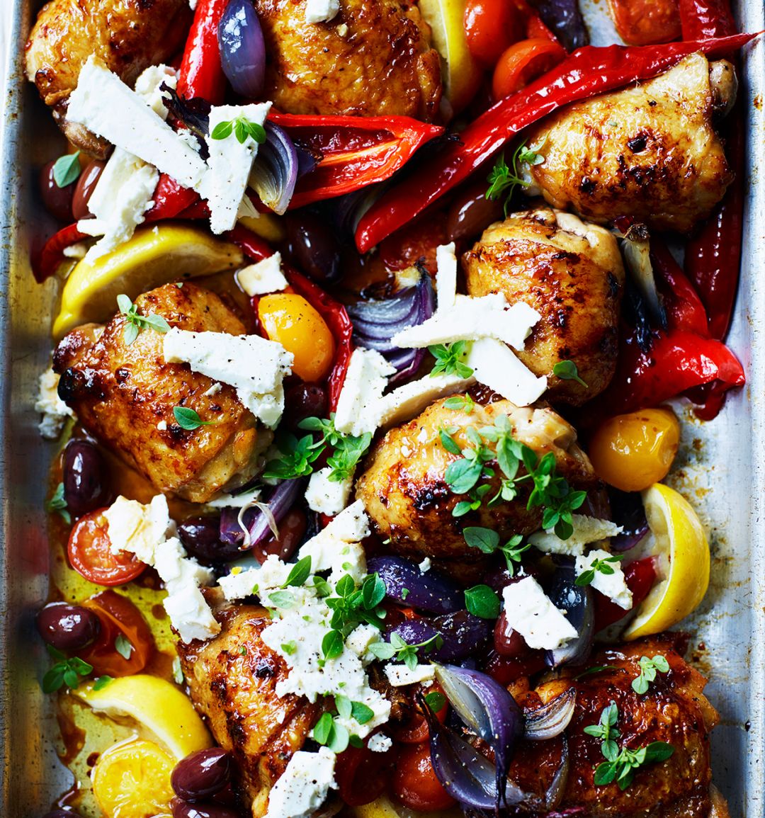Greek chicken traybake