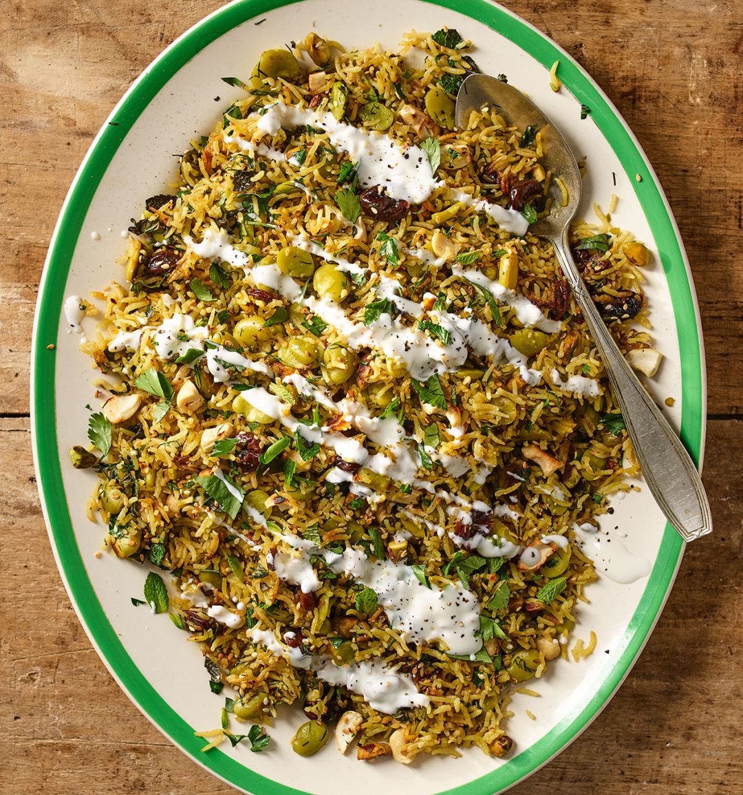 Persian herb rice with broad beans