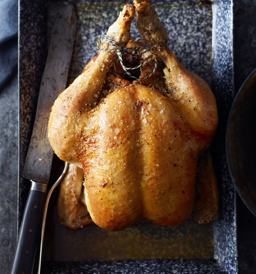 Super-moist roast chicken with lemon and thyme