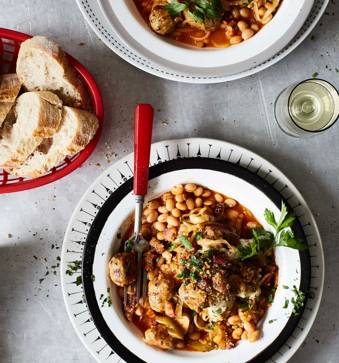 Simple sausage and rosemary cassoulet