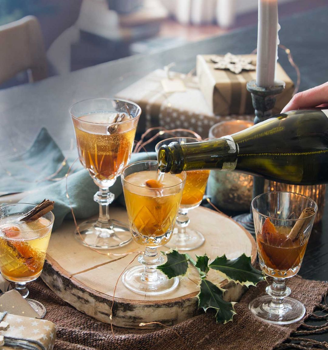 Caramelised clementine and sherry cocktail