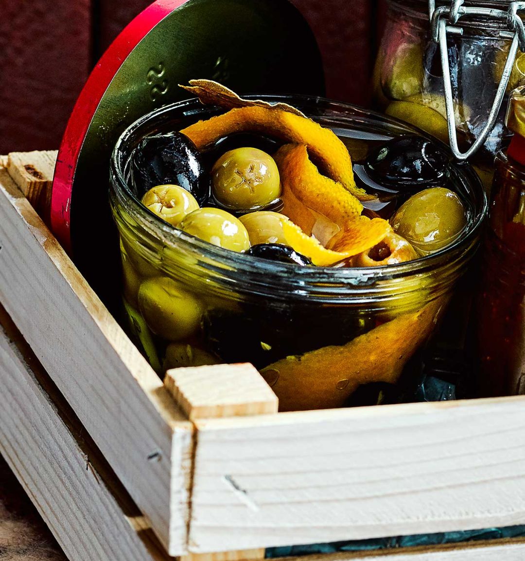 Fennel and orange marinated olives