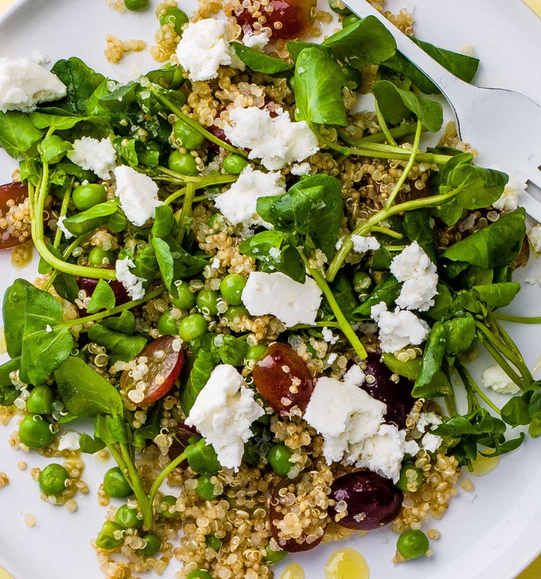 Quinoa, grape and feta salad