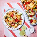 Popcorn chicken nachos