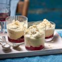 Dessert: Caramelised white chocolate mousse with forest fruits