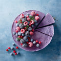 Frozen berry and coconut cheesecake