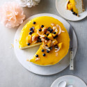 Mango-coconut frozen cheesecake