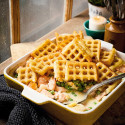Potato waffle fish pie