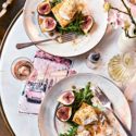 Starter: Walnut-crusted goat’s cheese toasts with roasted figs