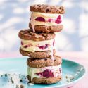 Black forest ice cream sandwiches