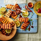 Chilli halloumi skewers 