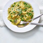 Minted pea and lemon carbonara