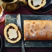 Chestnut and Christmas pudding Arctic roll