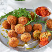 Cotswold dumplings with tomato sauce