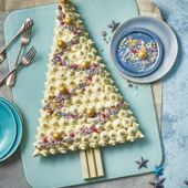 White choc chip brownie Christmas tree