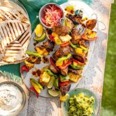 Pork and pineapple skewers