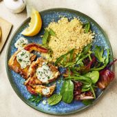 Lamb chops with herby yogurt and couscous