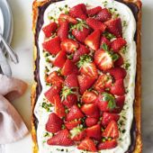 Marzipan cake with strawberries
