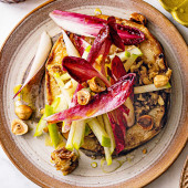 Baked and caramelised celeriac with smoked garlic