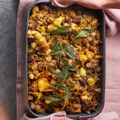 Brioche sausage stuffing