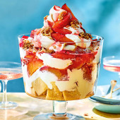 Plum and ginger 'cranachan' trifle