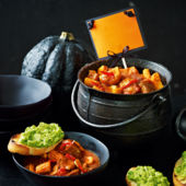 Spicy spooky stew & ghoulish toasts