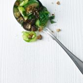Brussels sprouts with chestnut and parsley crumbs