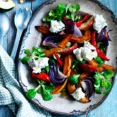 Roasted squash and apple salad with goats' cheese