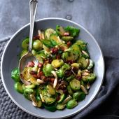 Brussels sprouts with almonds and chorizo