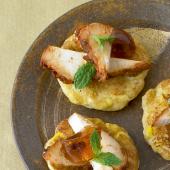 Chicken sweetcorn pancakes with chilli jam