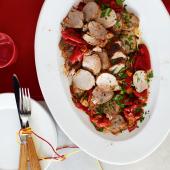 Pork fillet with smoked paprika and piquillo peppers