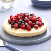 Heavenly lemon cheesecake on a ginger crust