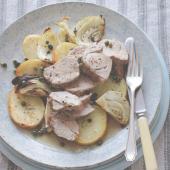  Roast pork with potatoes, lemon, fennel & capers 