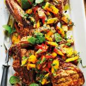 Mexican-spiced lamb chops with charred butternut salsa