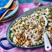 Mexican grilled sweetcorn salad