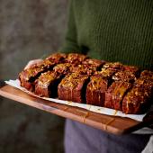 Nutty chocolate and caramel traybake