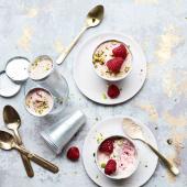 Raspberry and rose kulfi