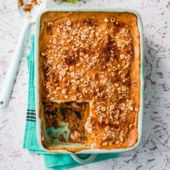 Vegan lasagne with butternut squash and hazelnuts 
