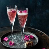 Valentine's gin and Champagne cocktail