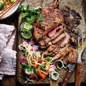 Gingered beef ribeye with noodle salad